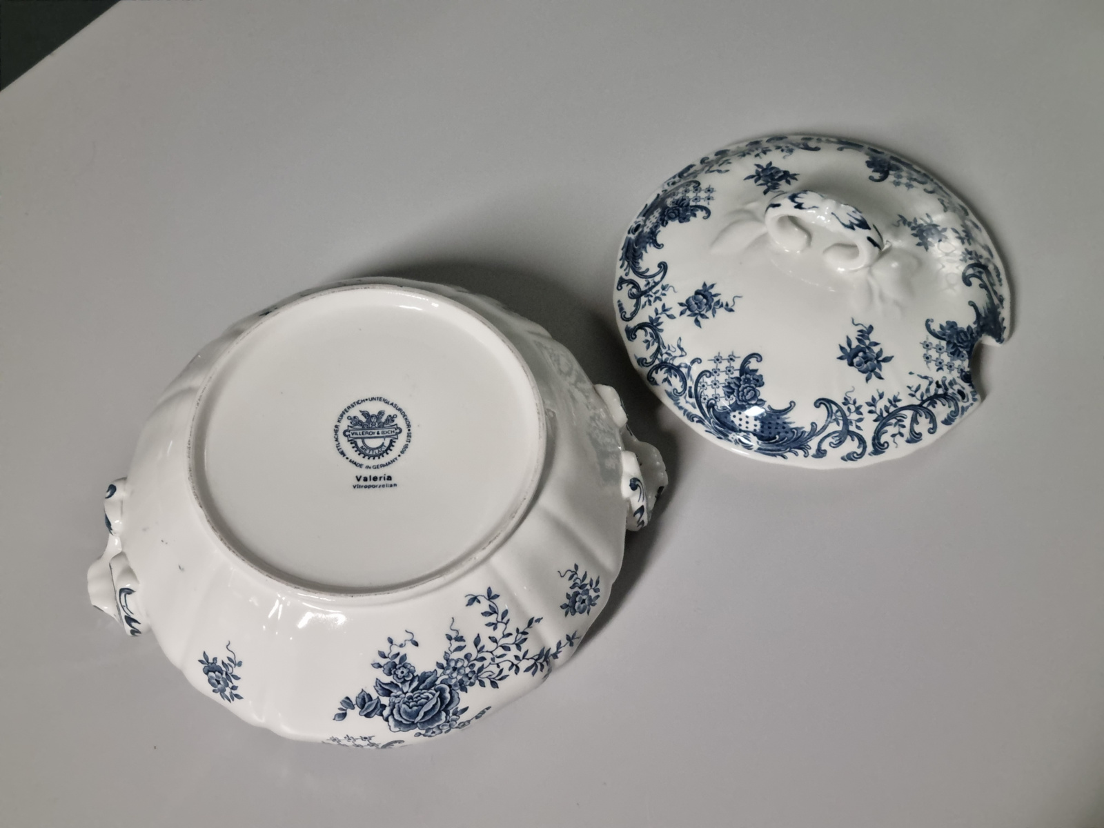 Villeroy en Boch Valeria blauw Dekschaal Terrine