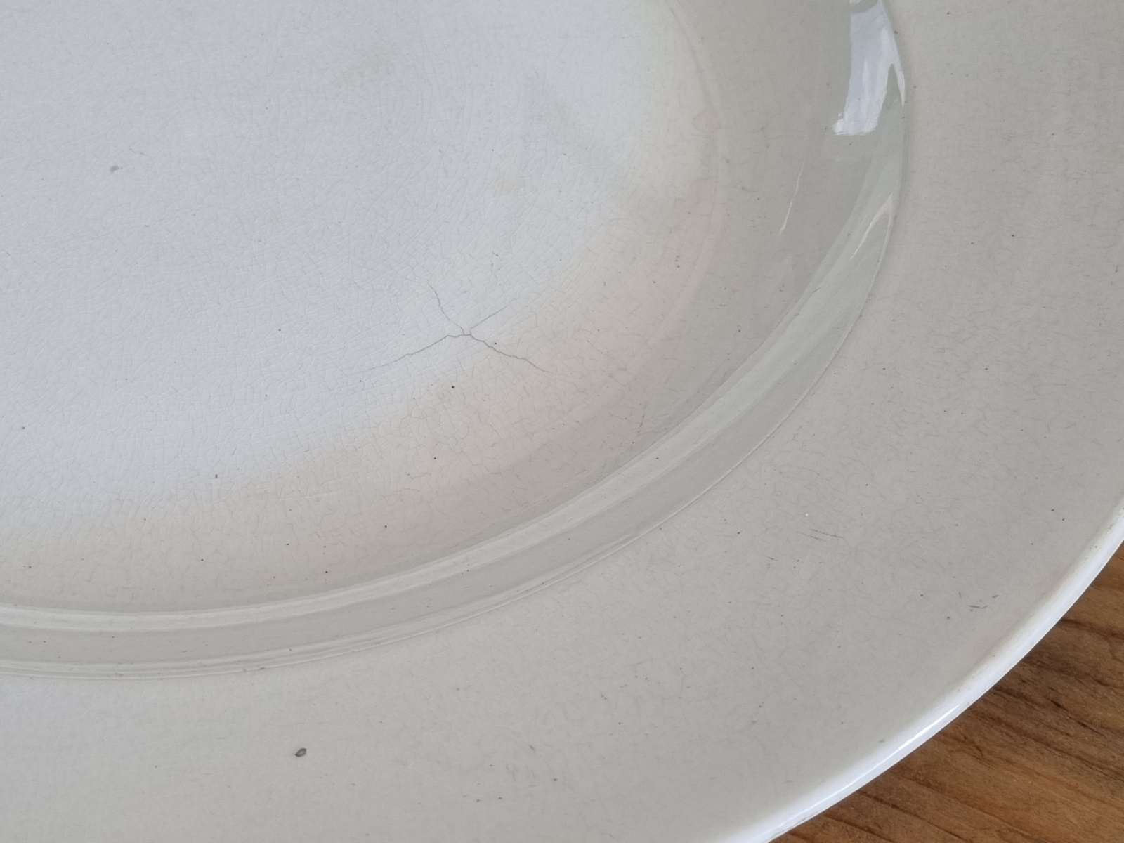 Societe Ceramique roomwit robuust Serveerbord 38,5 cm (strakke rand)