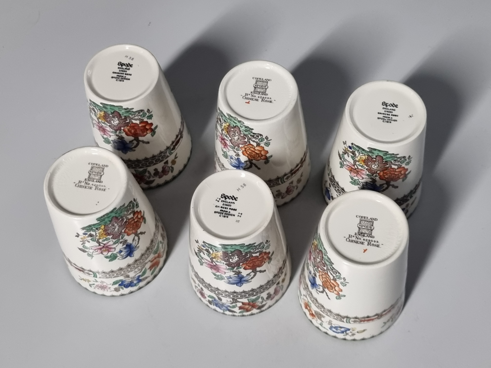 Engels Spode Copeland Chinese Rose set 6 bekers