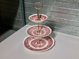 Enoch Wedgwood Mason's Vista rood Etagere 3-laags