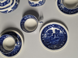 Engels Copeland Spode's Tower  blauw Koffie Thee servies 6-pers