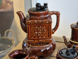 Vintage bruin Theestel