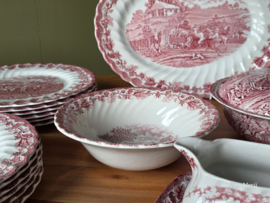 Engels rood Jachtservies Myott's Country Life Eetservies 6 personen