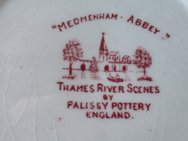 Engels rood Palissy Thames River Scenes set 4x Bordje 16,5 cm