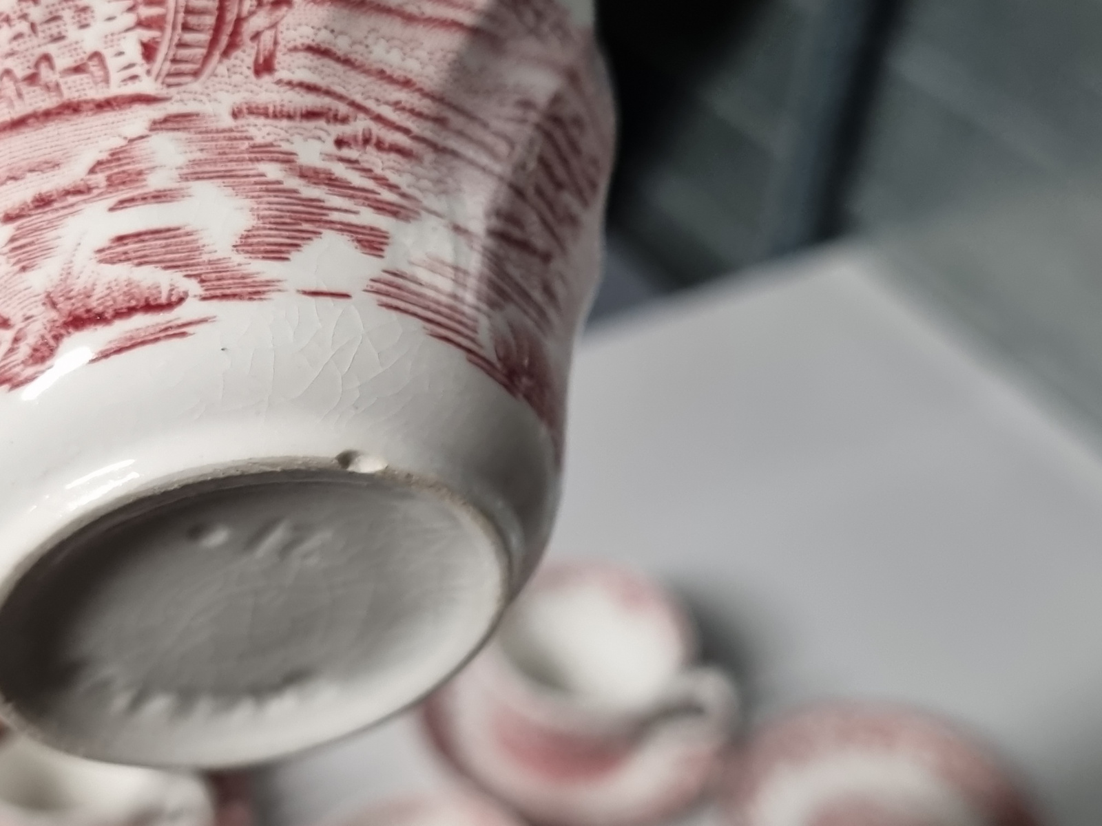 Engels rood Jachtservies Myott's Country Life set 10x Kop en schotel (B-keus!)
