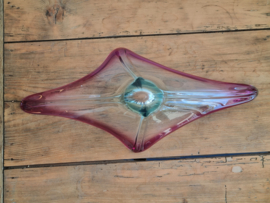 Max Verboeket Maastricht Glazen Bowl Schaal roze met blauw
