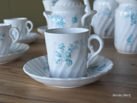 Petrus Regout decor Riva petrol koffieservies 9 personen