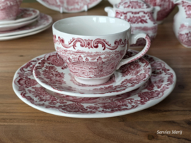Engels rood Enoch Wedgwood Royal Homes Of Britain ontbijtservies 6 personen