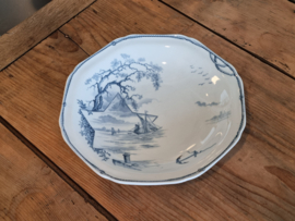 Petrus Regout Marines donkerblauw tazza op lage voet 23,5 cm (hoekig model, ster)