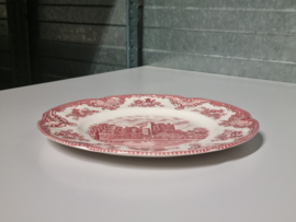 Engels rood Johnson Bros Old Britain Castles Plat Dinerbord 25,5 cm