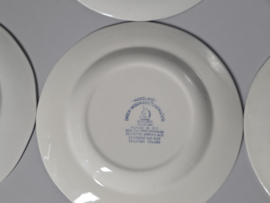 Engels blauw Mix & Match Set 6x ontbijtbord 19,5 - 20,5 cm