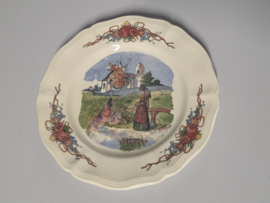 Frans Sarreguemines Obernai onbijtbord 21,5 cm (kerk)