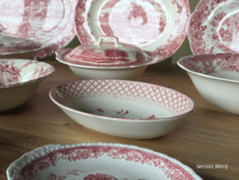 Engels rood Mix & Match compleet dinerservies 6 personen 30 delen