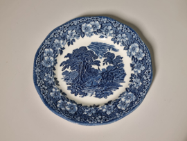 Engels blauw Enoch Wedgwood Woodland Ontbijtbordje 19,5 cm
