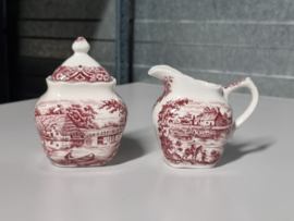 Engels rood Grindley decor Homeland Koffiestel