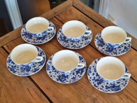 Beatrix Societe Ceramique set 6x Chocoladekom Soepkom  met 1 oor (uniek met 1 oor)