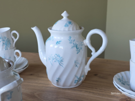 Petrus Regout decor Riva petrol koffieservies 9 personen