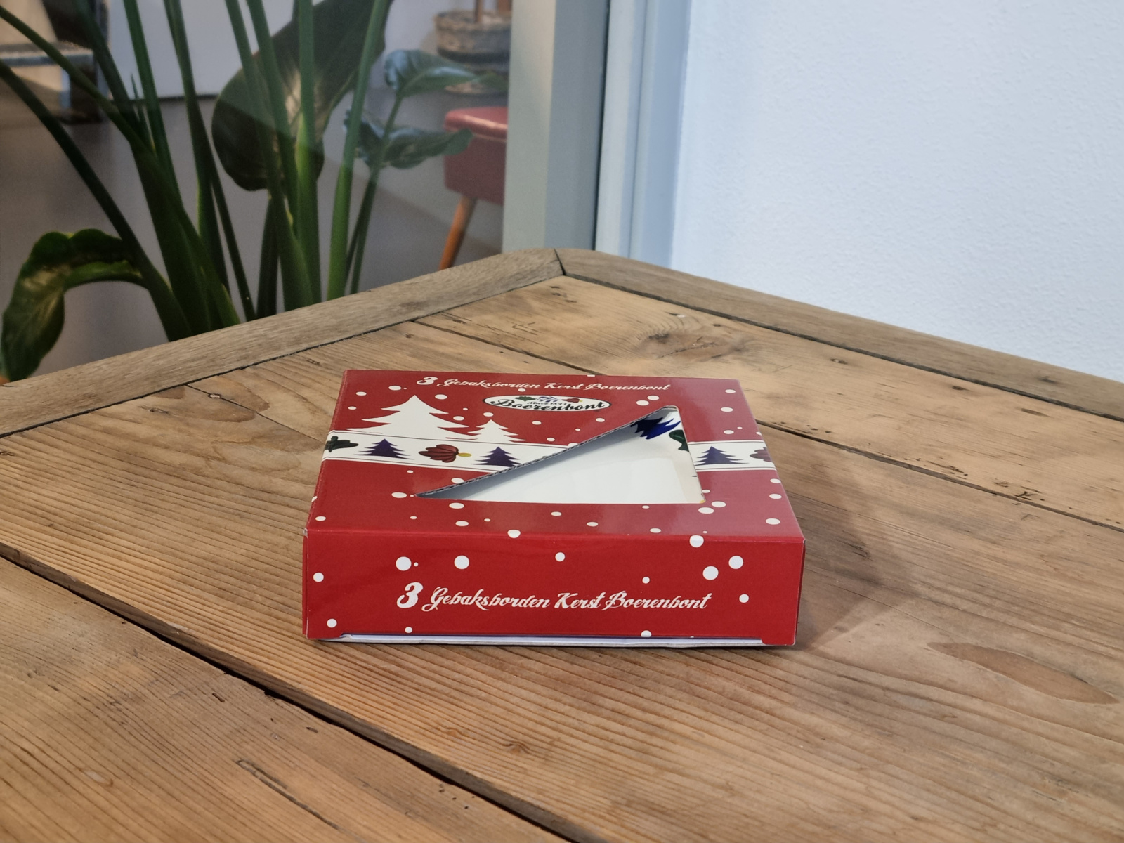 Boerenbont Boch Kerstservies set 3x Gebaksbordje 16 cm