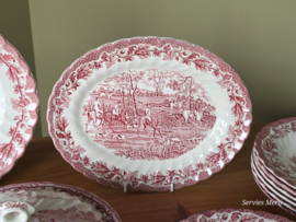Engels rood Jachtservies Myott's Country Life Eetservies 6 personen