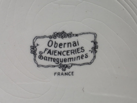 Frans Sarreguemines Obernai diep bord 25 cm (paarden)