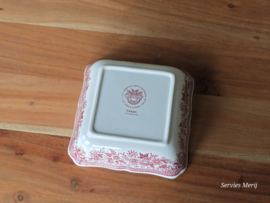Villeroy en Boch Fasan rood hoge vierkante schaal 15 cm