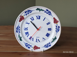 Boerenbont Boch Wandklok Klok 27 cm met rode rand (gladde wijzers)