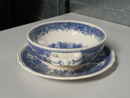 Villeroy en Boch Burgenland blauw Soepkom met schotel (plat oortje)