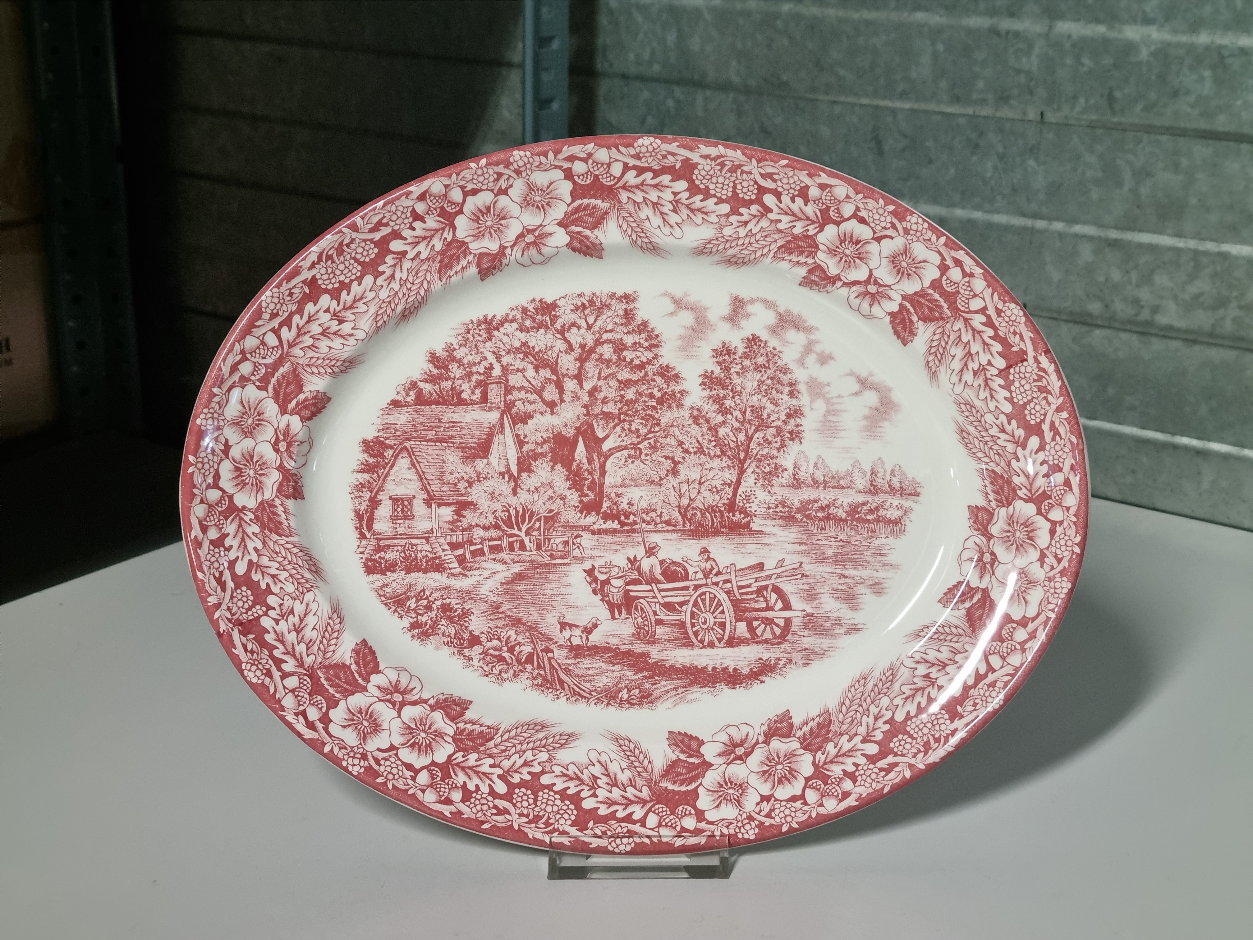 Engels rood Broadhurst The Constable Series ovale schaal 30,5 cm