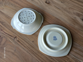 Societe Ceramique Butterflij Fruittest op onderbord Art Deco model