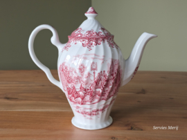 Engels rood Coaching Scenes Koffiepot 16 cm