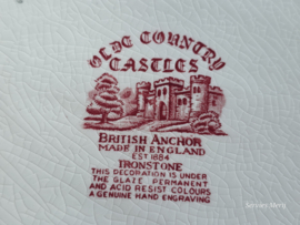 Engels rood British Anchor Olde Country Castles ovale schaal 30,5 cm