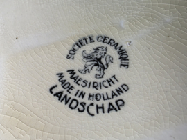 Landschap Zwart Societe Ceramique Soepterrine (hoekig model)