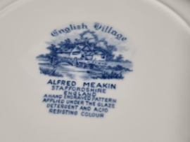 Engels blauw Alfred Meakin English Village set 6x Plat dinerbord 25 cm