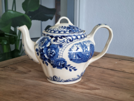 Peacock blauw Societe Ceramique Theepot (creme)