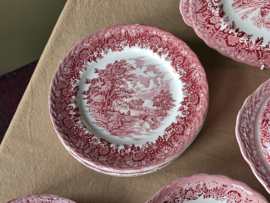 Engels rood Grindley Country Style uitgebreide dinerset 6 personen