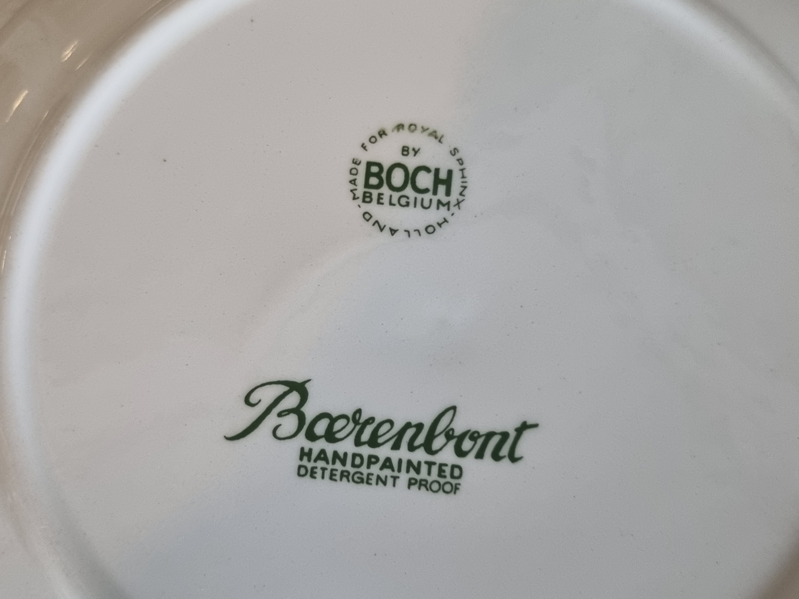 Boerenbont Boch diep pasta curry bord 24,5 cm (oude groen/zwarte stempel)