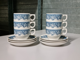 Villeroy en Boch Balmoral petrol set 6x Kop en schotel