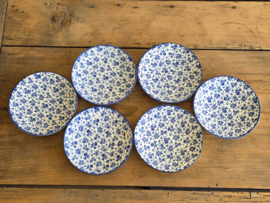 Petrus Regout Annam blauw set 6x schotel 14,5 cm