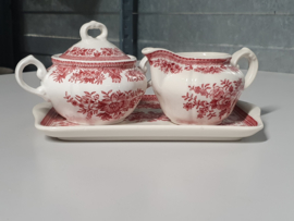 Villeroy en Boch Fasan rood Roomstel (kleinste model) op plateau