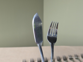 Visbestek set Inox parelrand 11 personen 23 delen