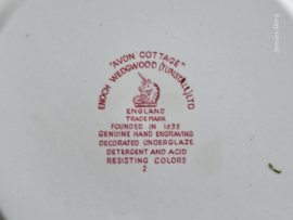 Engels rood Enoch Wedgwood Avon Cottage dinerbord 24,5 cm