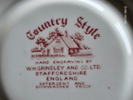 Engels rood Grindley Country Style ovale schaal 21 cm