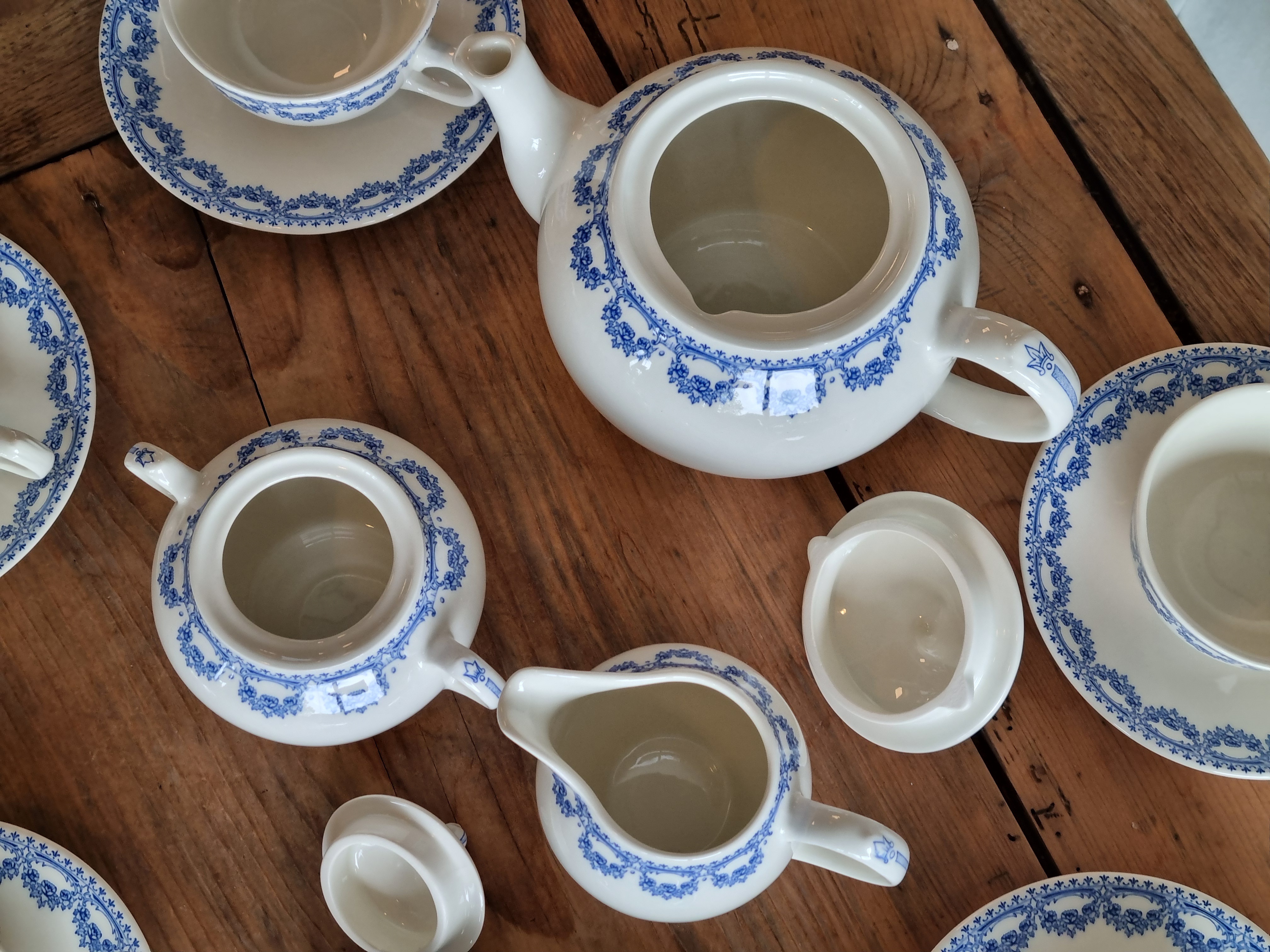 Boch Belgium Carlotta blauw theeservies 6-persoons