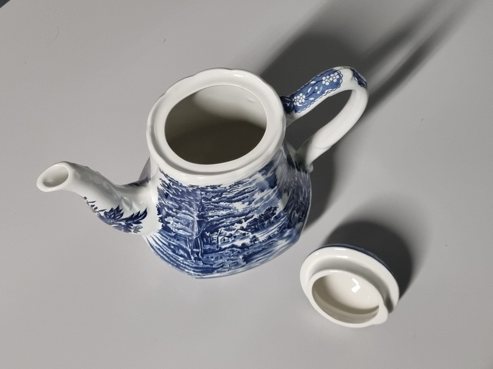 Engels blauw Country Style Koffiepot 18 cm