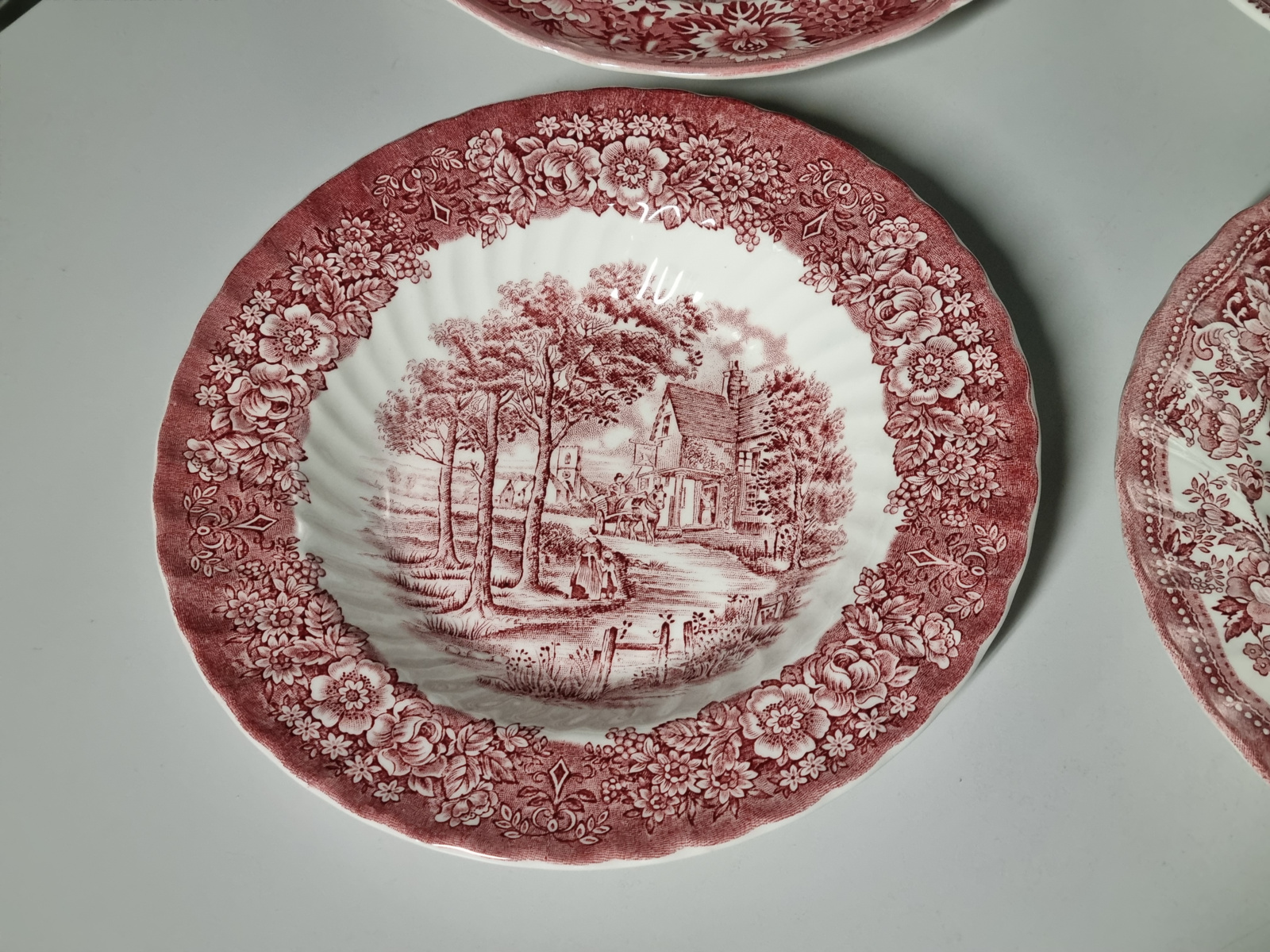 Engels rood Set 6x mix & match diep pasta curry bord