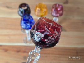Boheems Kristal Glas set van 5x op voet 13,2 cm
