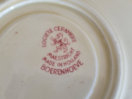 Boerenhoeve Rood Societe Ceramique Dejeuner  Ontbijtsetje relief rand (creme)