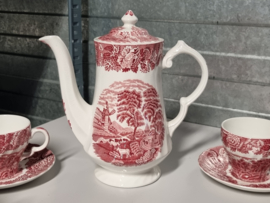 Engels rood Woods Ware Koffieservies of als Theeservies 6-pers.