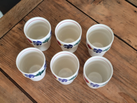 Boerenbont Boch set 6x Melkbeker rood randje binnenkant