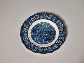 Engels blauw Palissy Pottery Thames River Scenes ontbijtbord 20 cm